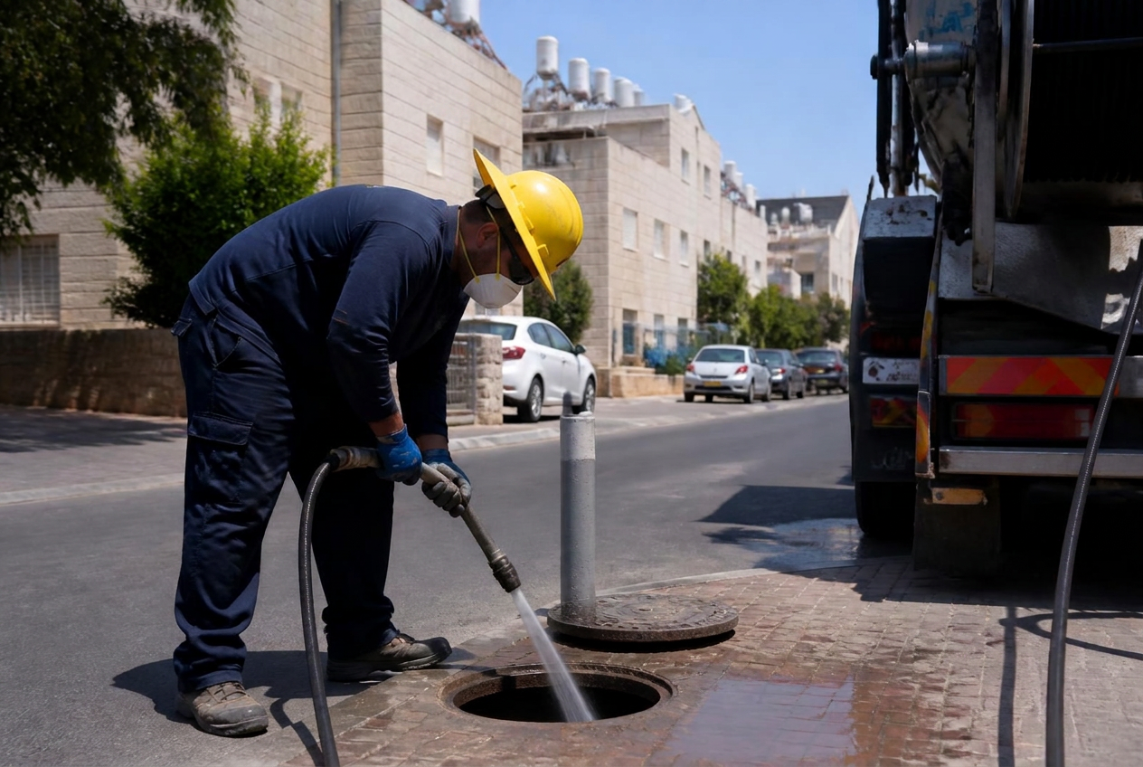 Technicien ביובית אבי (Biuvit Avi) en intervention à Netanya